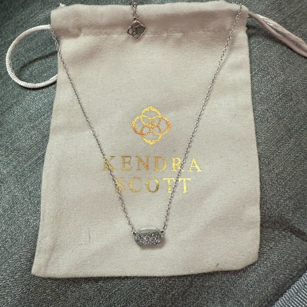 Kendra Scott Silver Necklace with Sparkling Pendant